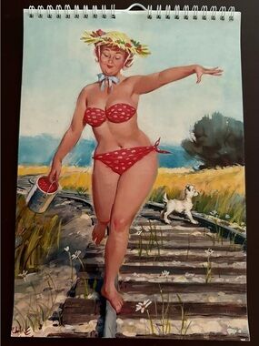 Vintage reproduction Duane Bryar's plus size pinup girl Hilda calendar